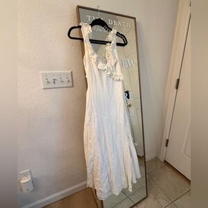 Selfie Leslie white midi dress.